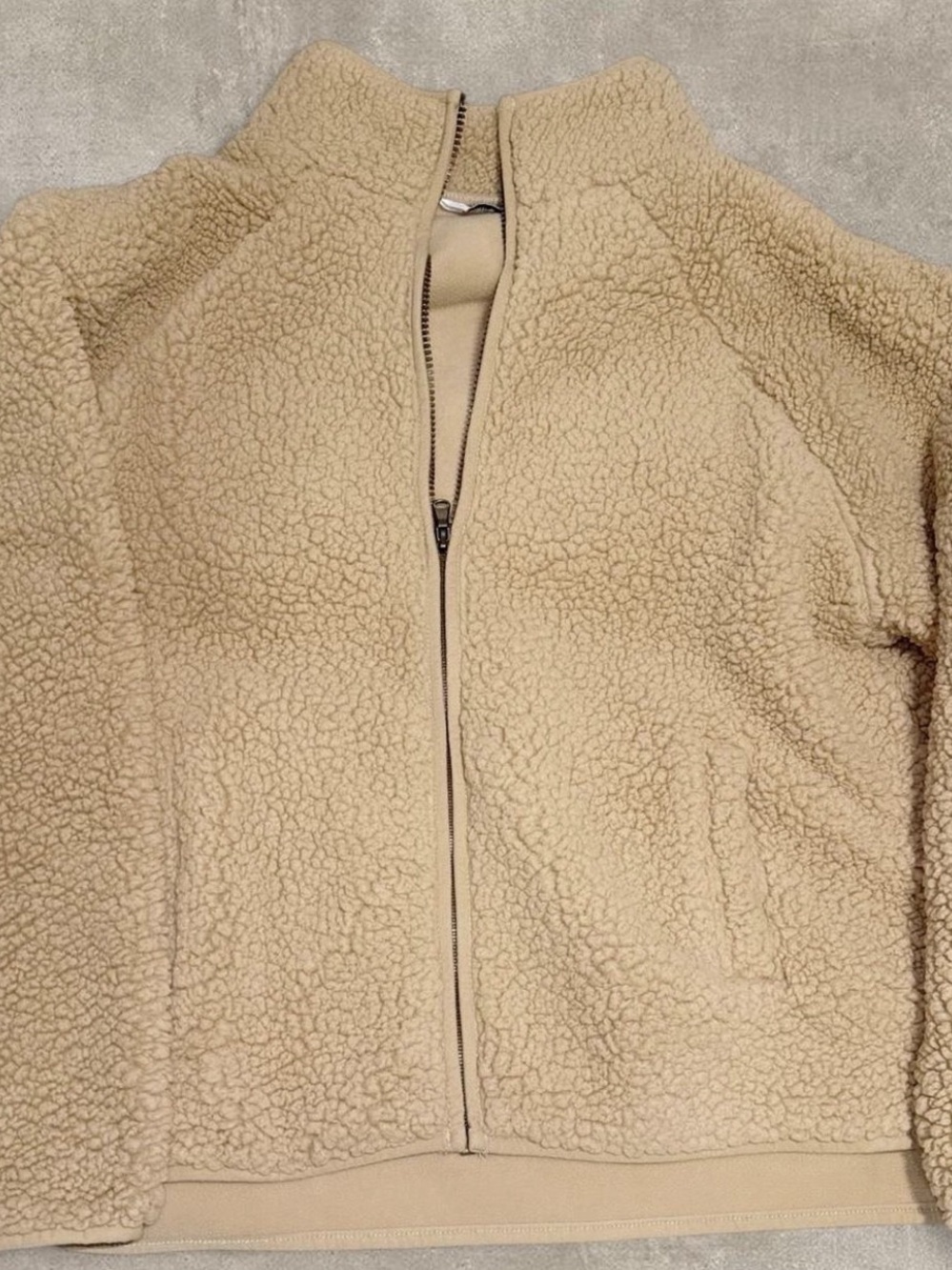 Sonoma Teddy Fleece Zip Jacket Beige Size Medium